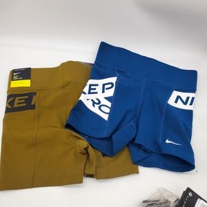 Nike Pro short xs teal olive green